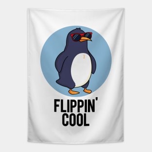 Flippin' Cool Funny Penguin Pun Tapestry