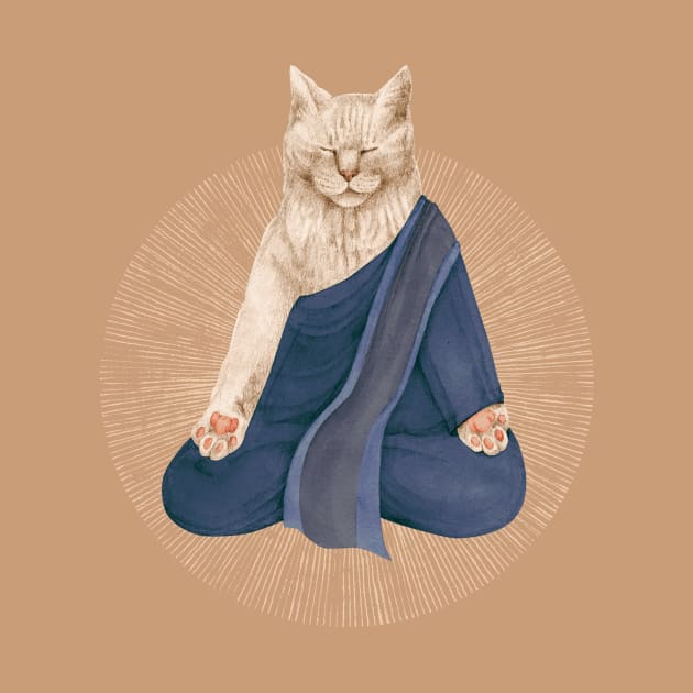 meditating cat - white by KindSpirits