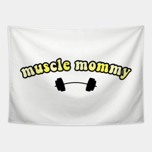 muscle mommy yellow Tapestry