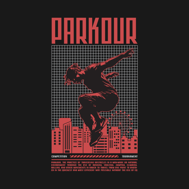 Parkour Freerunner Retro Themed Gift by GrafiqueDynasty