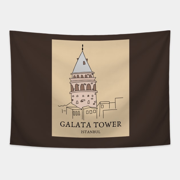 GALATA TOWER ISTANBUL TURKEY Tapestry by ZUCCACIYECIBO