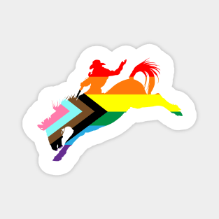 Bronco Rider 1: Queer Pride Flag Magnet