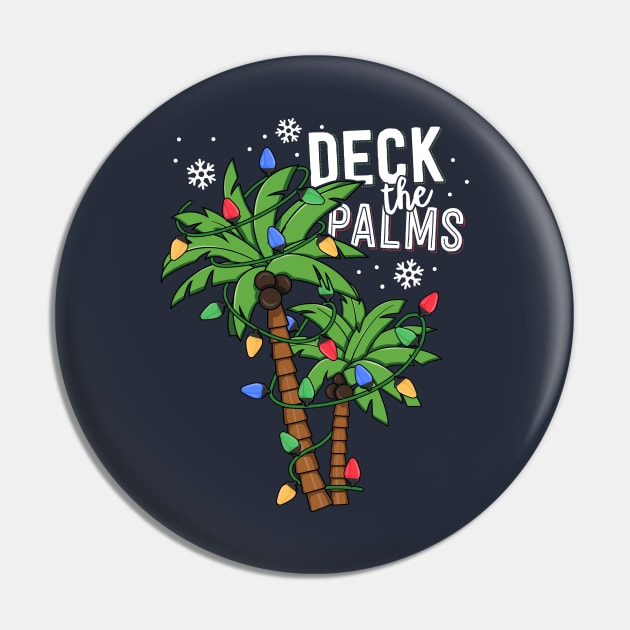 Deck The Palms Tropical Hawaii Christmas Palm Tree Lights Pin by 14thFloorApparel