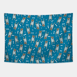 Shiba inu in Blue Tapestry