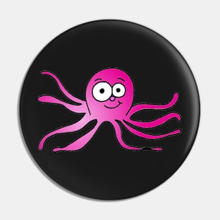 Happy Octopus Doodle Pin