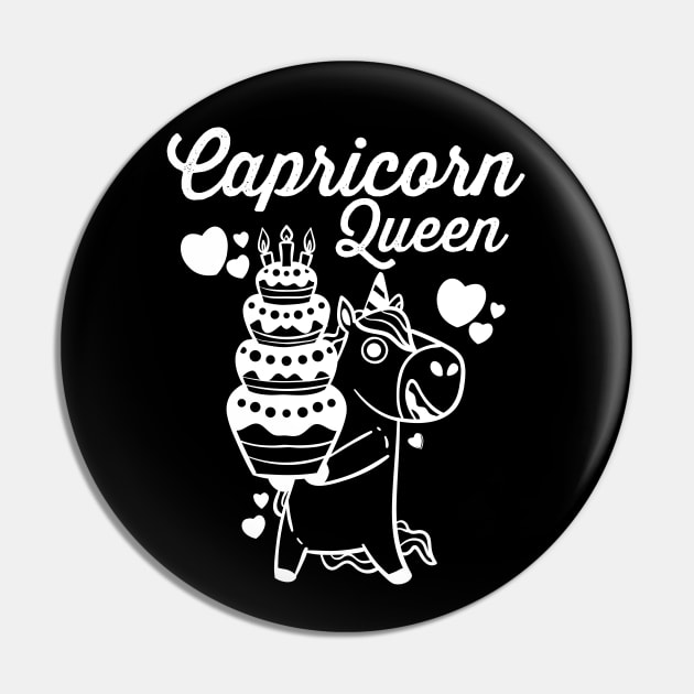 Capricorn Queen January Happy Birthday Zodiac Pin by alcoshirts