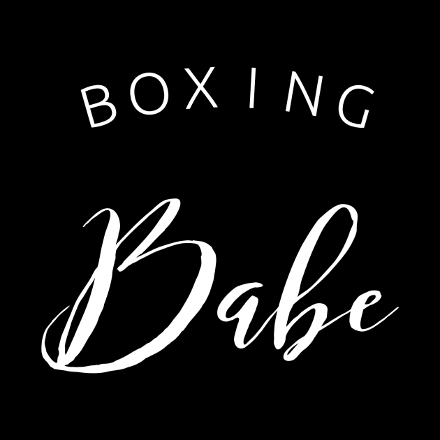Boxing babe white fashion text female fighter design for women boxers by BlueLightDesign