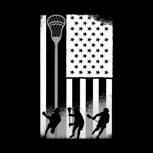 Lacrosse Player USA American Flag by Visual Vibes