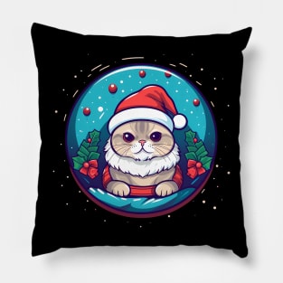 Scottish Fold Cat Xmas, Love Cats Pillow