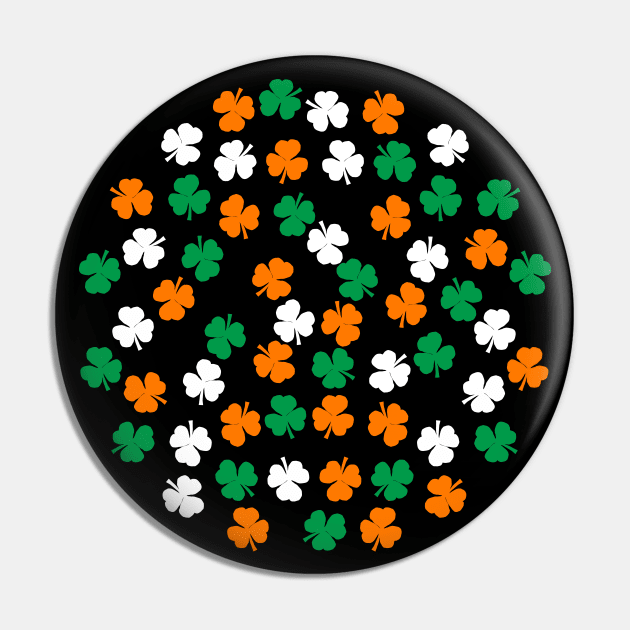 St Patricks Day Shamrock Green White Orange Pin by ellenhenryart