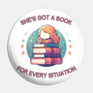 Kawaii Shes got a book for every situation Pin