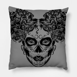 Skull Girl Pillow