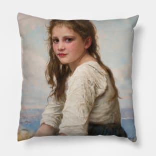 Au Bord De La Mer by William-Adolphe Bouguereau Pillow