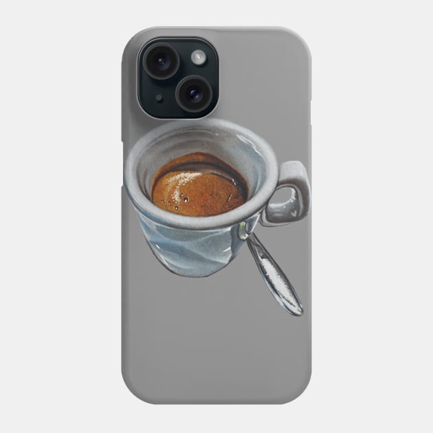 Coffee cup drawing Phone Case by cristianvan