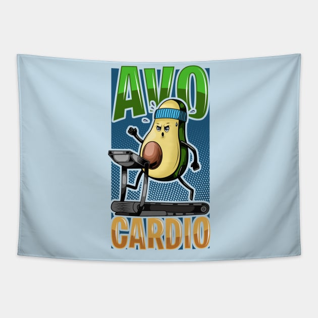 avocardio avocado gym funny Tapestry by the house of parodies