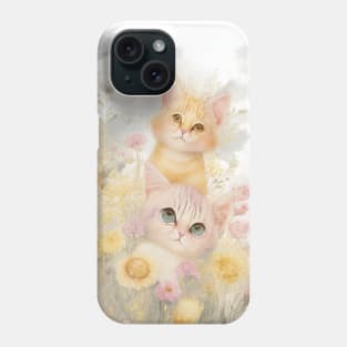 Yellow Cats in the Flower Garden Phone Case