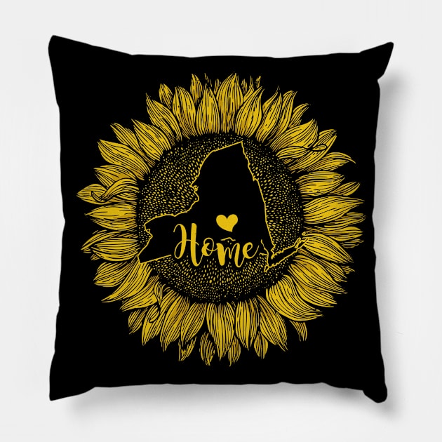 New York T-Shirt Sunflowers State Of New York Home Pillow by nguyenlinh72