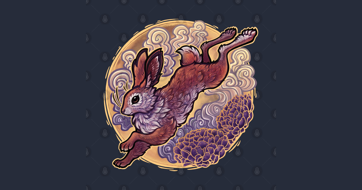 Moon Rabbit - Rabbit - T-Shirt | TeePublic