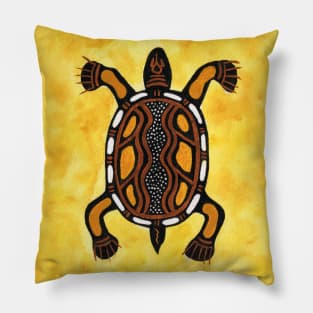 Turtle - Aboriginal Inspired Art Painting Pillow