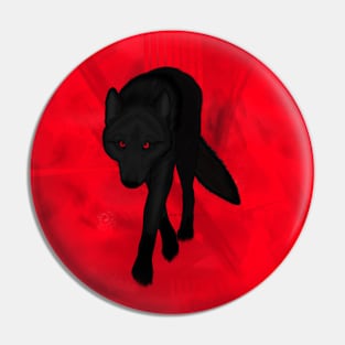 Ghost Wolf with Red Abstract Background Pin