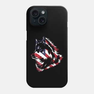 American Flag Siberian Husky- Present for Americano From america Phone Case