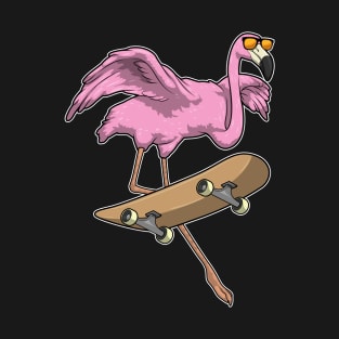 Flamingo Skater Skateboard Sports T-Shirt