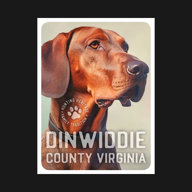 Coonhound Red with Dinwiddie county Virginia Heritage by chapter2