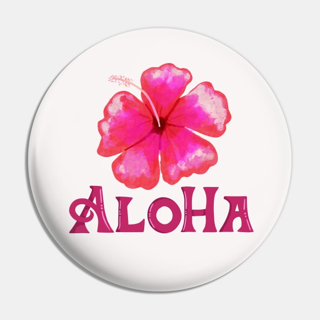 Aloha Hawaiian Tropical Hibiscus Flower Pin by Bridgett3602