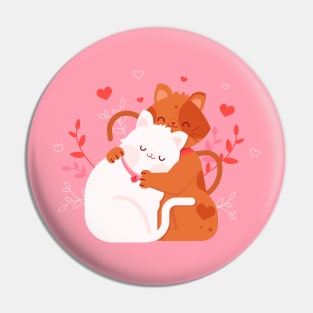 Valentines Day Cute Heart Cat Lover Gift Idea Kitty Couples Pin