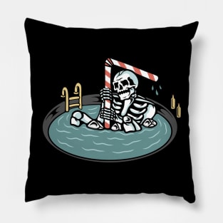 Pool Skull, Water Skull, Pool Skeleton Pillow