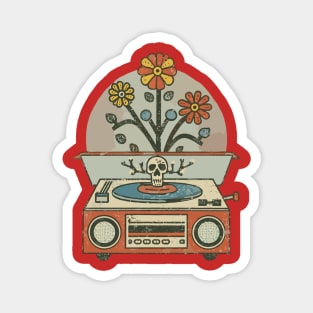 Floral Record Player Magnet