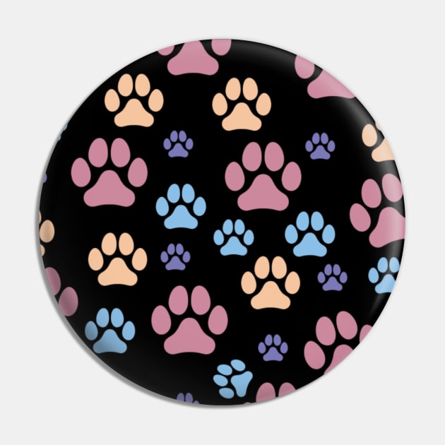 Cute Dog Paws Design Pin by FoxyChroma