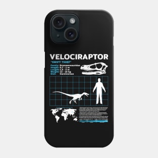 Velociraptor fact sheet Phone Case