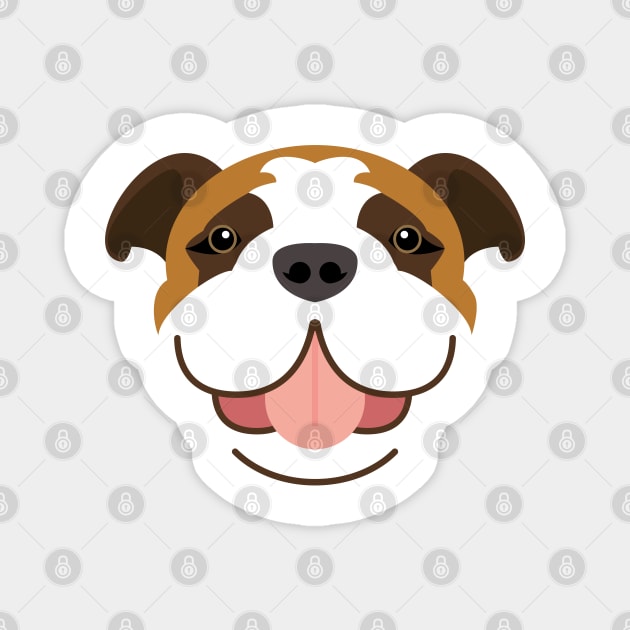 Bulldog dog face Magnet by ShirtBricks