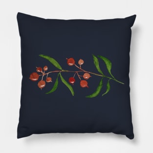 Vibrant Red Berries in Watercolors Pillow