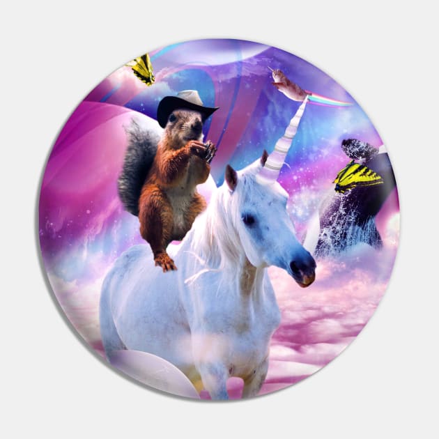 Cowboy Squirrel Riding Unicorn Pin by Random Galaxy