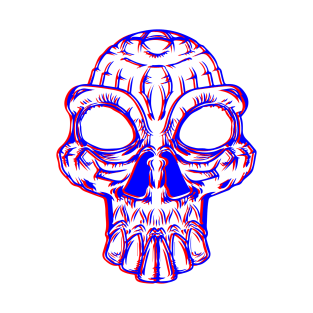 Retro 3D Skull T-Shirt