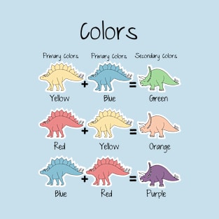 Color theory in dinosaurs, primary and secondary colors T-Shirt