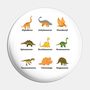 Dinosaurs Characters and Dino Pack Names Pin