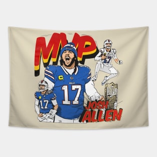 Josh Allen Mvp Nfl Comic Vintage Tapestry