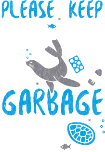 Please Keep the Sea Garbage Free - Marine Animals Magnet