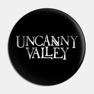 Uncanny Valley podcast logo - white Pin