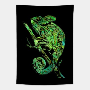 Very Green Chameleon Tapestry