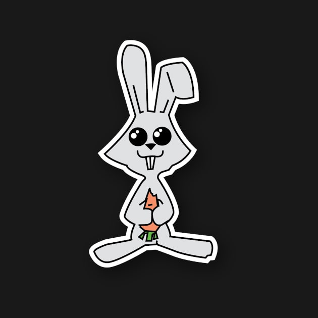 Just a Cute Bunny With a Carrot by Dmytro