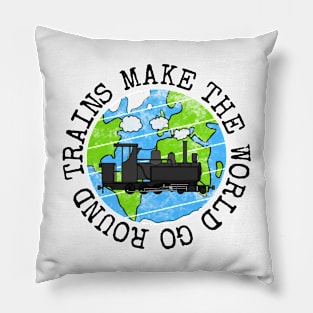 Trains Make The World Go Round, Earth Day Steam Train Pillow