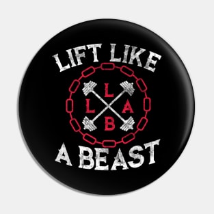 Lift Like a Beast Weightlifting Powerlifting Gym Pin