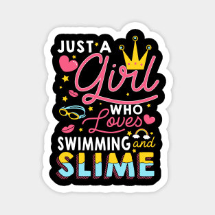 Just A Girl Slime And Swimming - 10th Birthday Gift Magnet