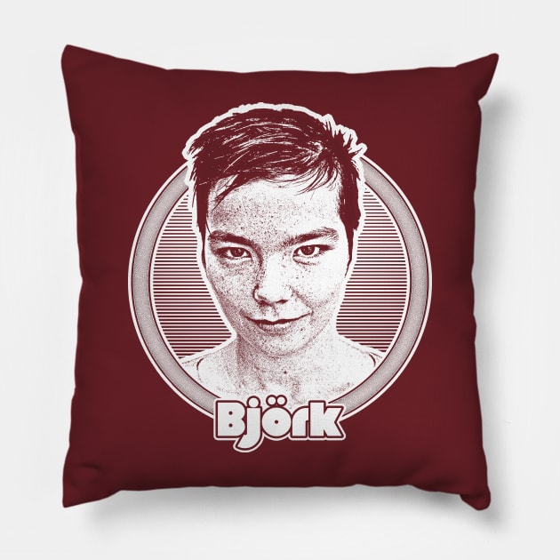 Björk /// Retro Style Fan Art Design Pillow by DankFutura