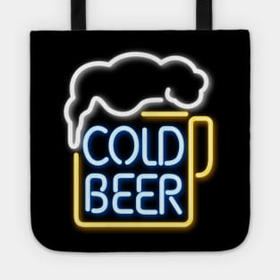 Cold Beer Neon Sign Tote