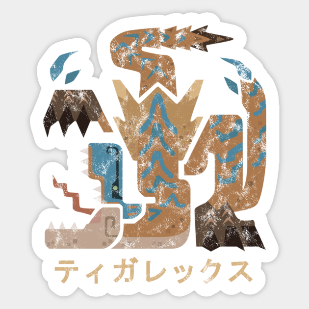 Monster Hunter World Iceborne Tigrex Kanji Icon Monster Hunter Aufkleber Teepublic De